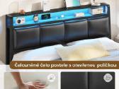 Dvigulė lova 140x190 su LED, Usb, lentynėle - nuotraukos Nr. 5