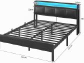 Dvigulė lova 140x190 su LED, Usb, lentynėle - nuotraukos Nr. 8