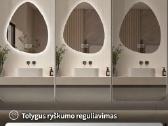 Berėmis LED veidrodis su apšvietimu ir kaitinimu - nuotraukos Nr. 3