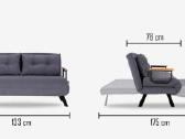 Sofa lova 78 x 133 cm x 78 cm x 175 cm - nuotraukos Nr. 2