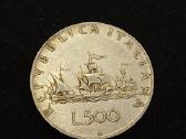 Sidabrine moneta Caravelle lira 500 Italija 1958m. - nuotraukos Nr. 3