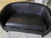 Odinė juoda sofa - nuotraukos Nr. 2