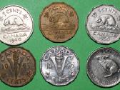 Canada 1940-1967 pinigai(6) 5 cents+