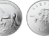 1,5 eurų monetos lietuvių skalikui ir žemaitukui