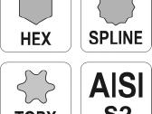 Antgalių rinkinys S2, torx, hex, spline 40 dalių - nuotraukos Nr. 6