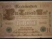 1000 Vokietijos markių. 1910m. žali spaudai.
