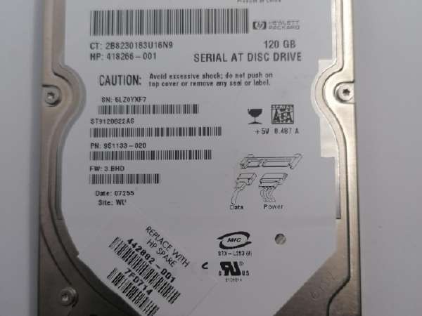 120 GB SATA Seagate Momentus 5400.3 ST9120822AS Fw :3 .alb 8MB 2,5