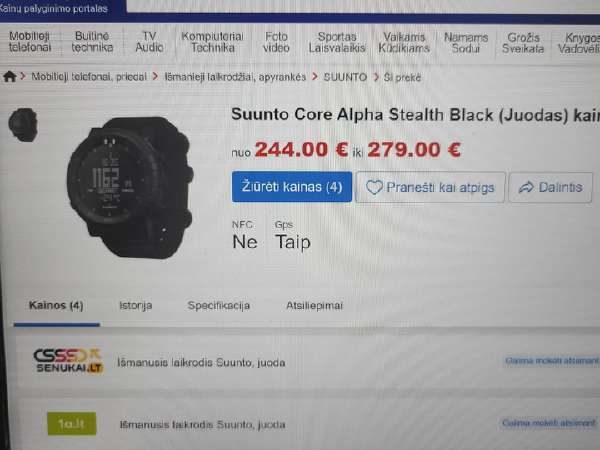 Suunto discount core kaina