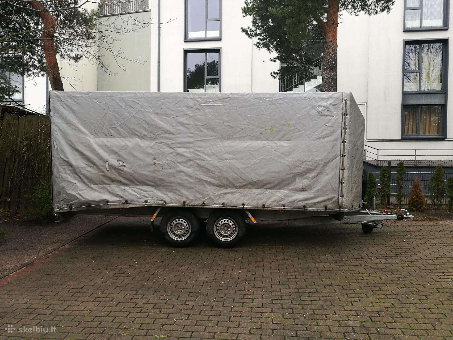 Nuomojama priekaba, traliukas su tentu 17eur.