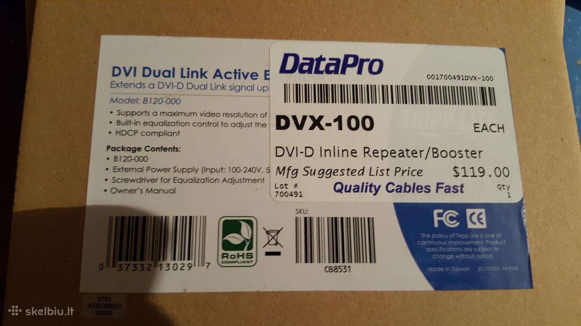 Dvi digital dual link kabelių stiprintuvai