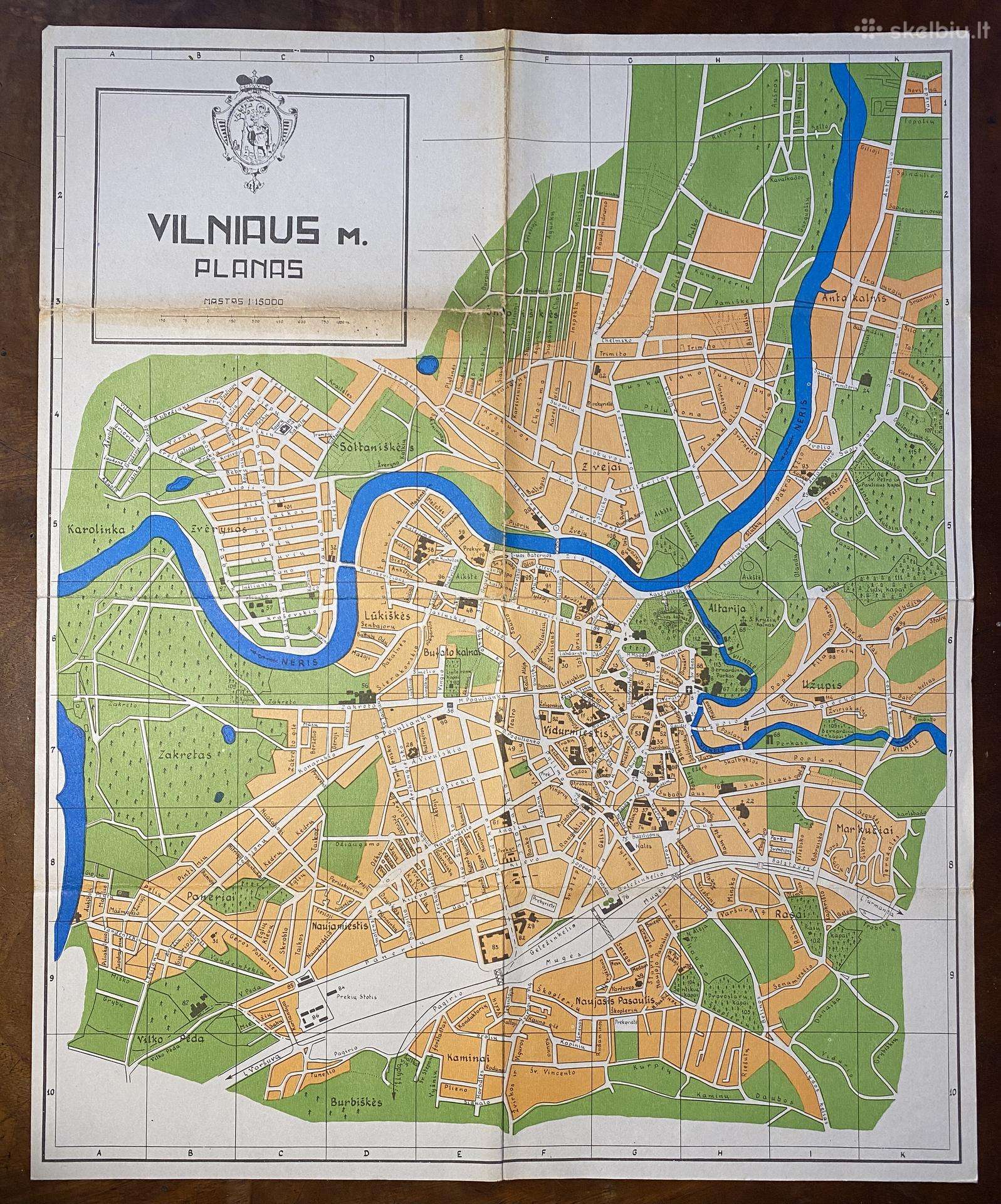 Prieškarinis Vilniaus miesto planas žemėlapis 1937