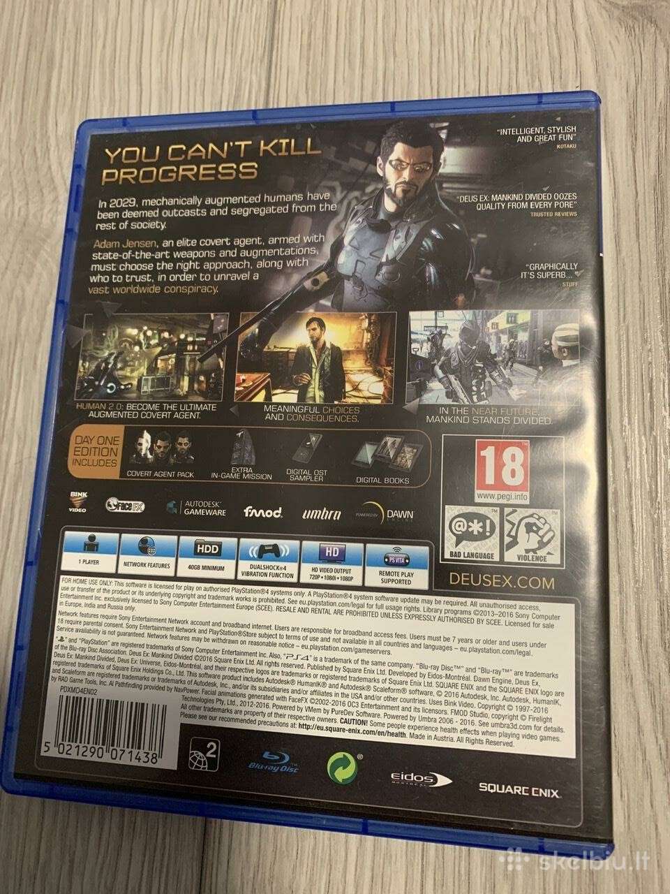 Deus Ex: Mankind Divided. Day one edition. Ps4