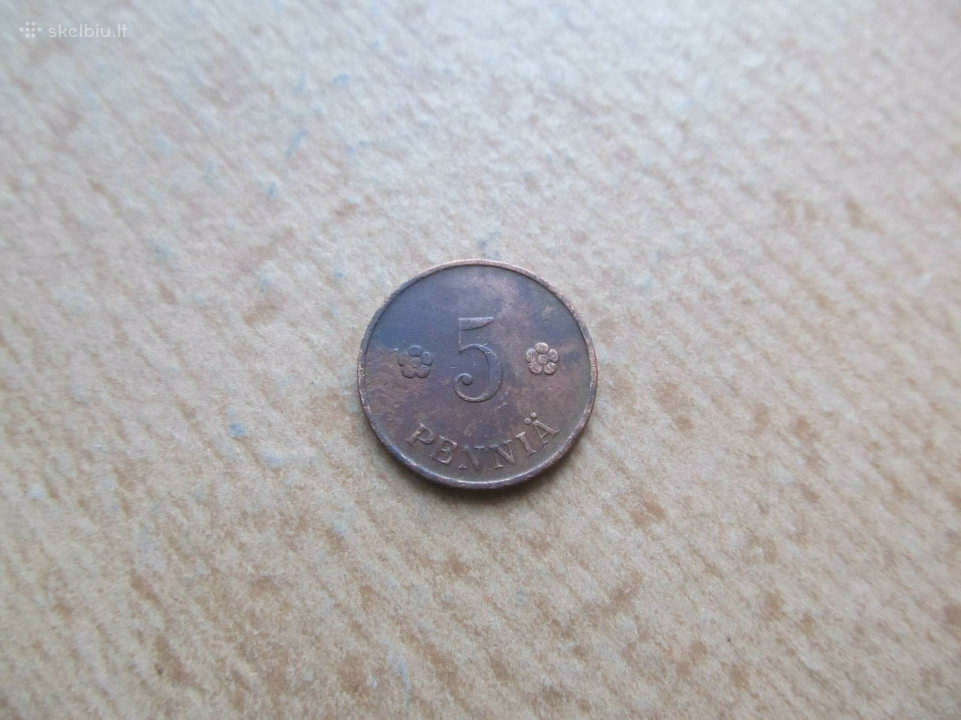 5 pennia , Suomija , 1918, 1922