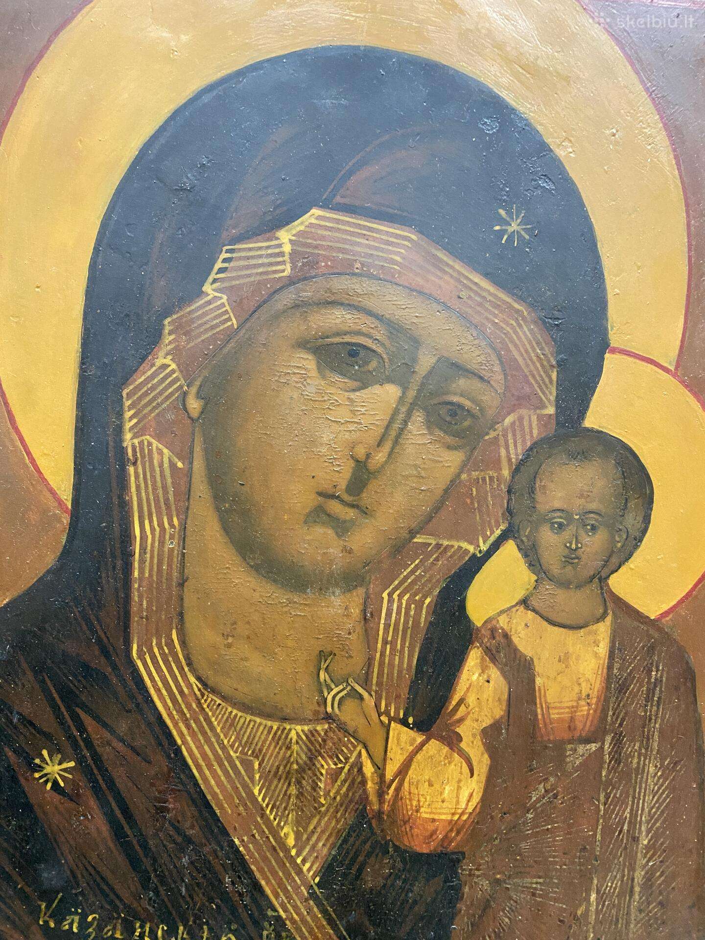 Didelė senovinė ikona Kazanės Dievo motina