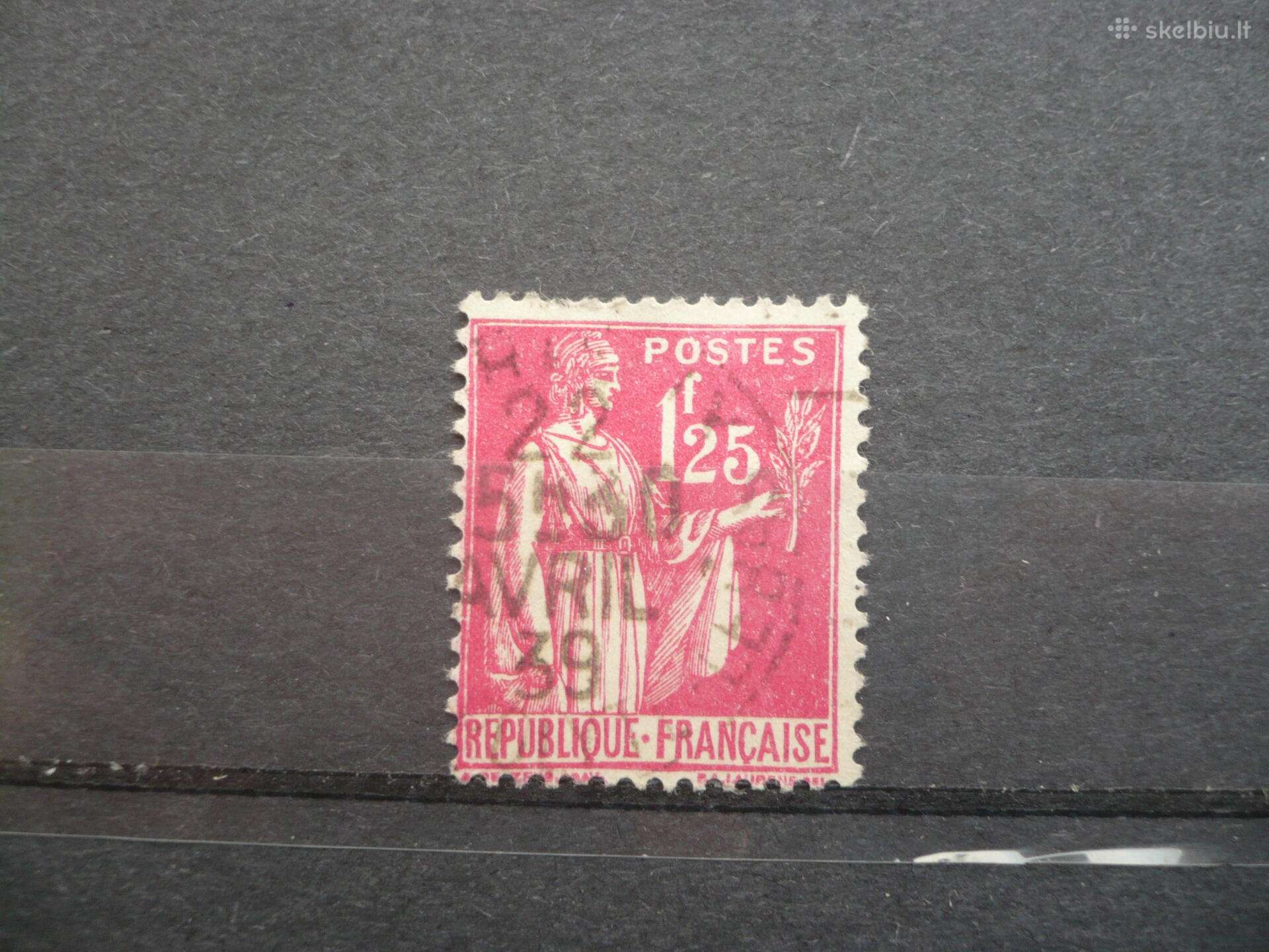 1938 -1942 Nauji dienos ženklai - taika 1,25fr