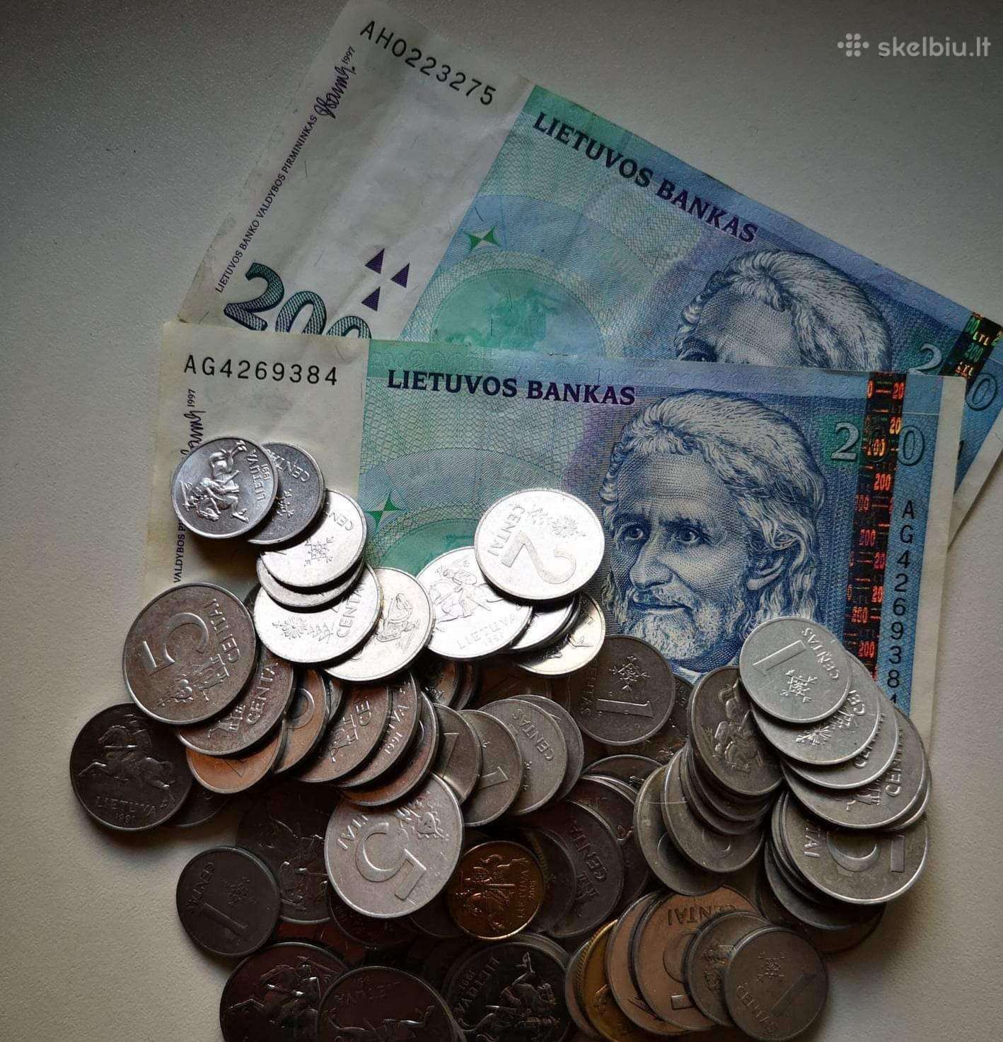 Keičiu litus,centus banko kursu 1€=3,45 Lt.
