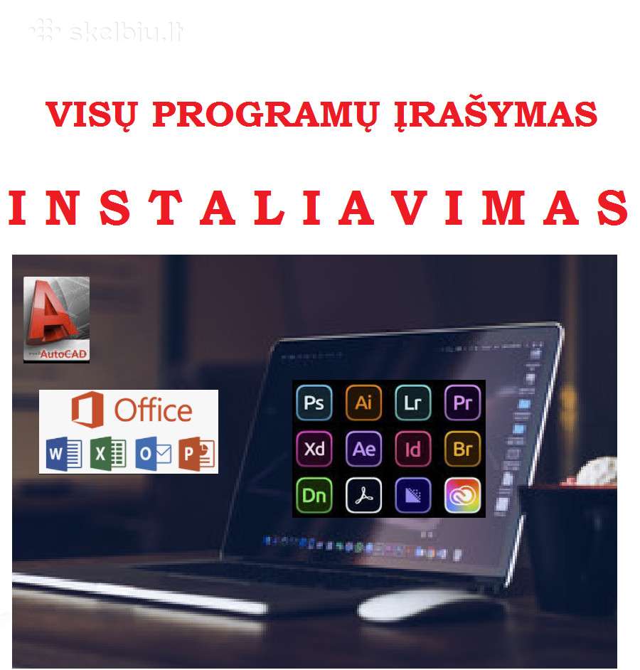 Autocad, Photoshop, Windows ir kitų: instaliavimas