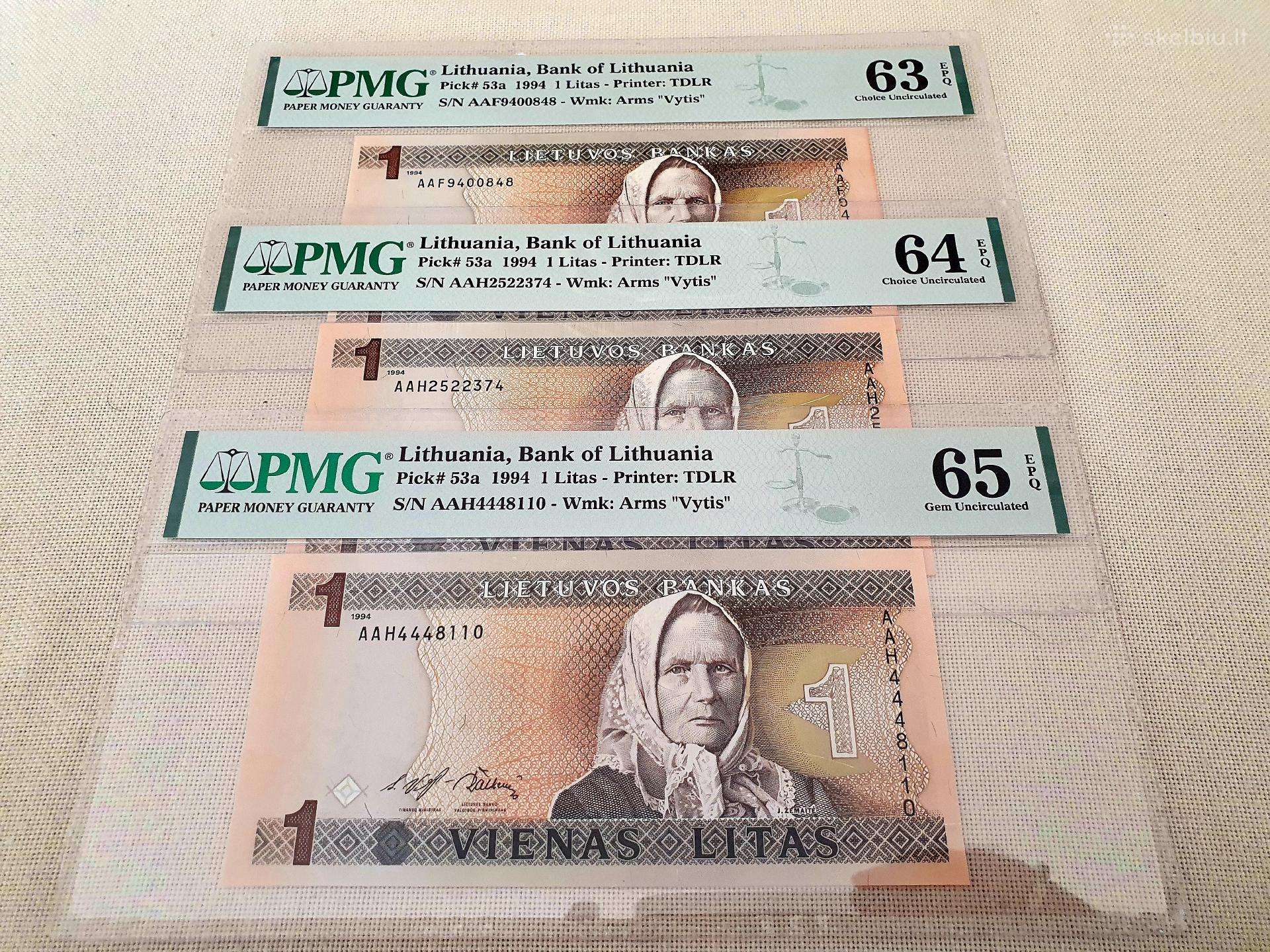 Parduodu 1 lito (Žemaitė) banknotus