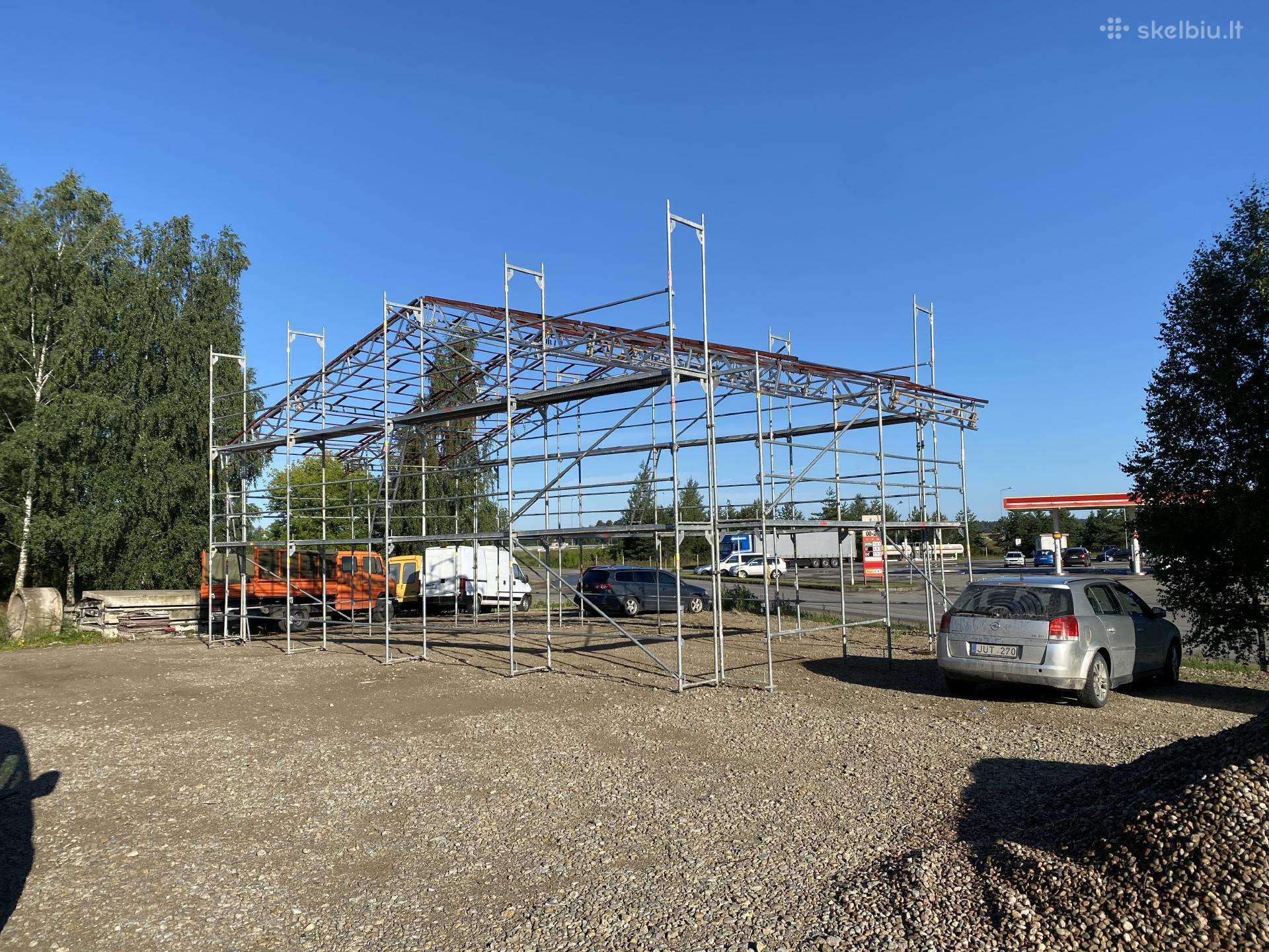 Pastoliai laikinas surenkamas stogas