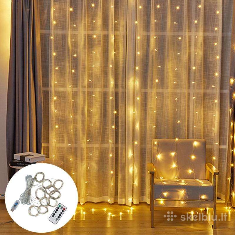 LED lempučių užuolaida su nuotoliniu valdymu 3x2
