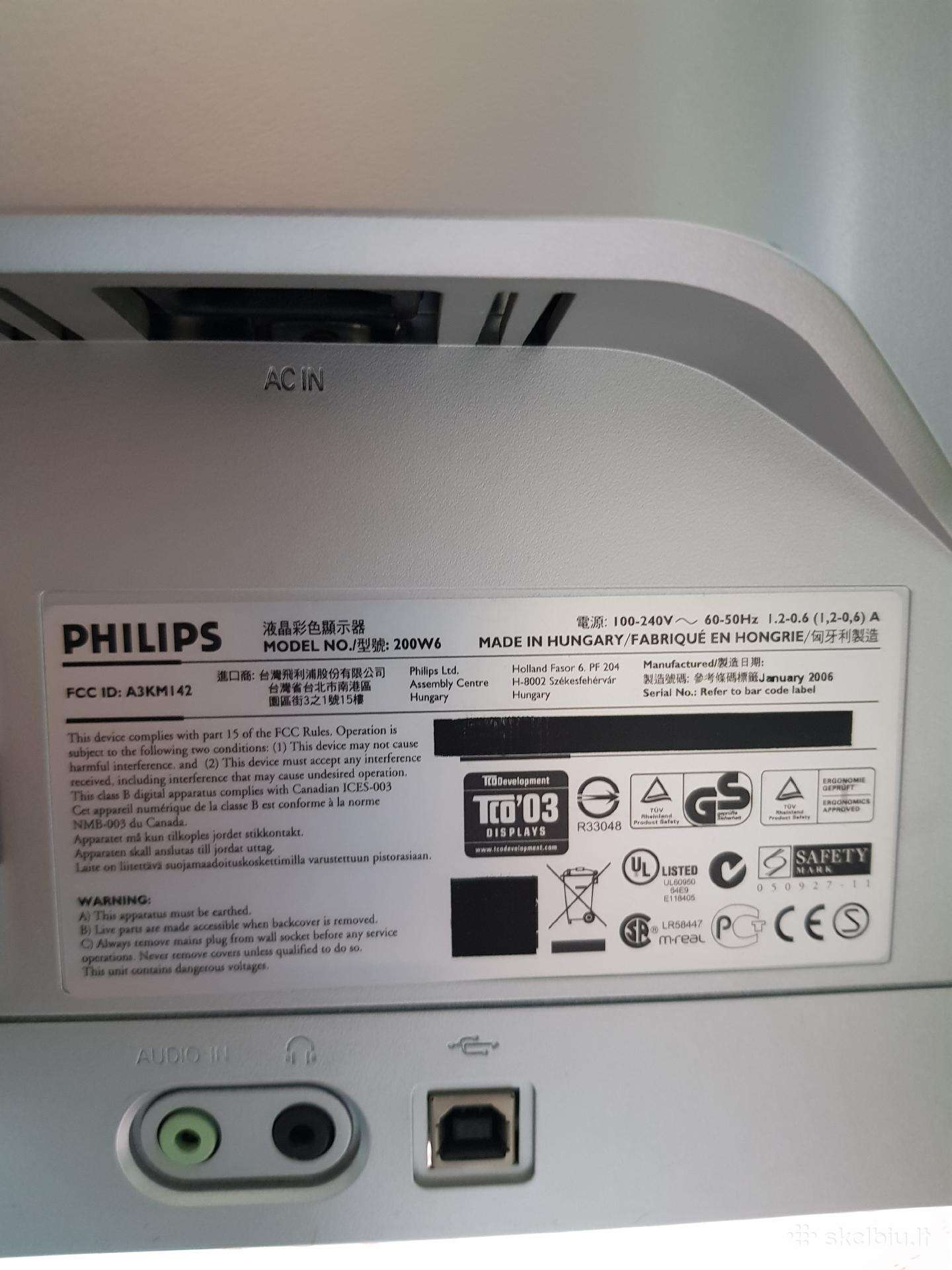 Monitorius Brilliance Philips 200w6 , 51 cm (20\