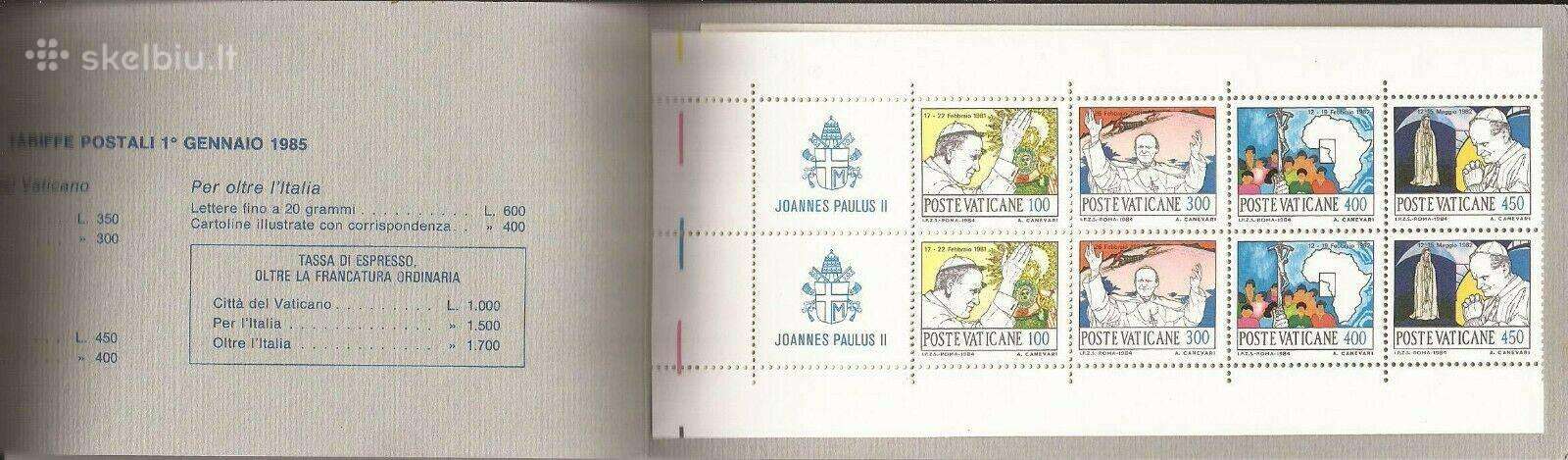 Vatikanas 1985 m. Popieziaus vizitas, bukletas sv.
