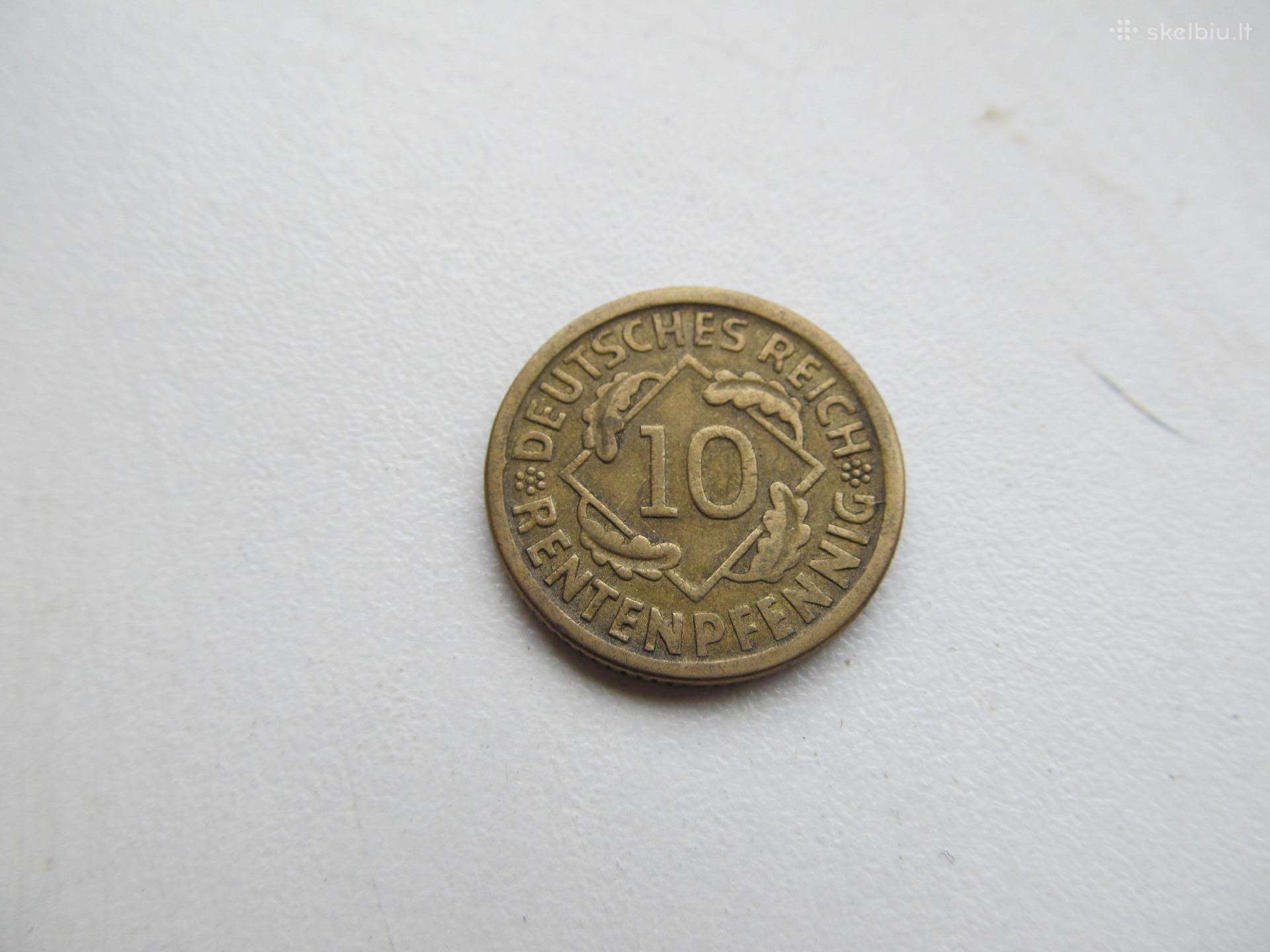 10 rentenpfennig , Vokietija , 1924 D, F