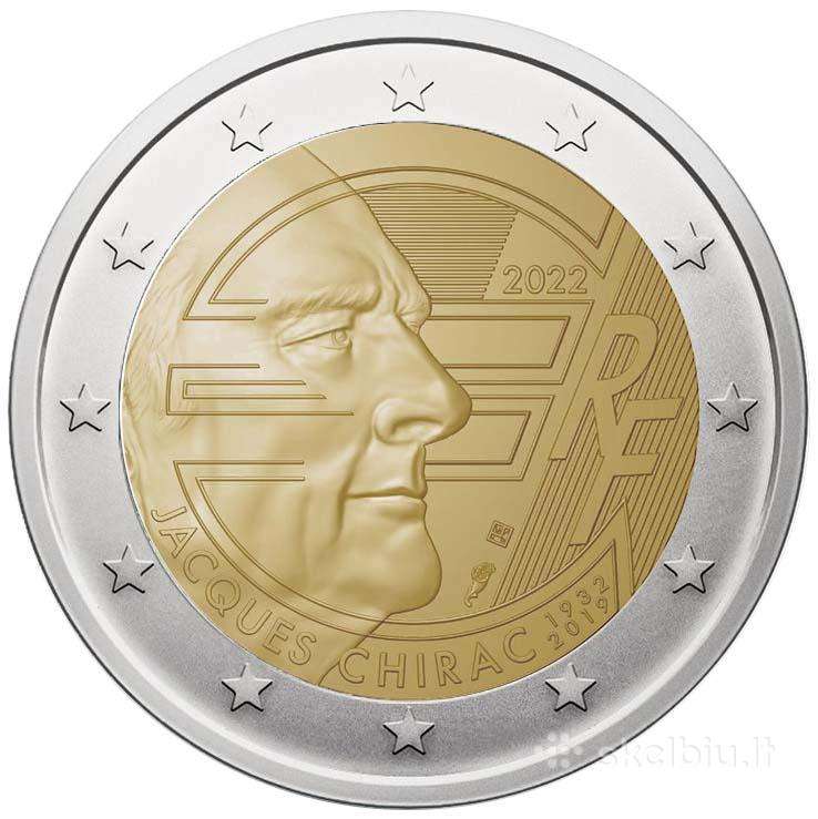 Prancūzija 2 Eurai, 2022 Jacques Chirac Uc114