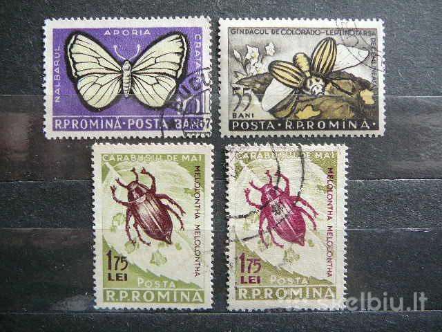 Vabalai Drugeliai Rumunija 1956 antsp. alb1586