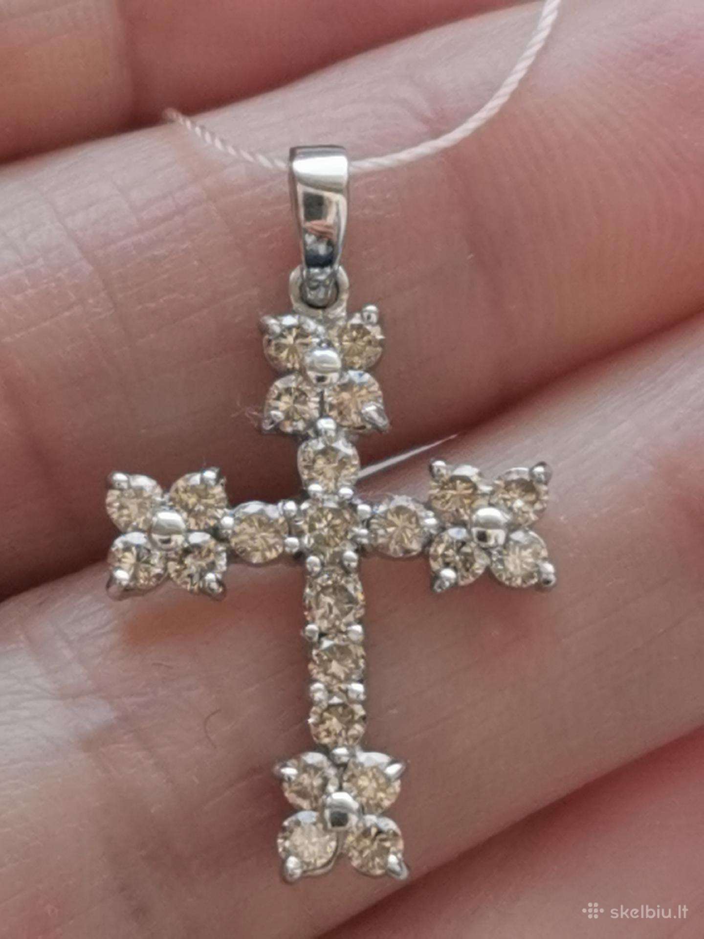 750pr sertifikuotas kryželis su1.00 ct briliantais
