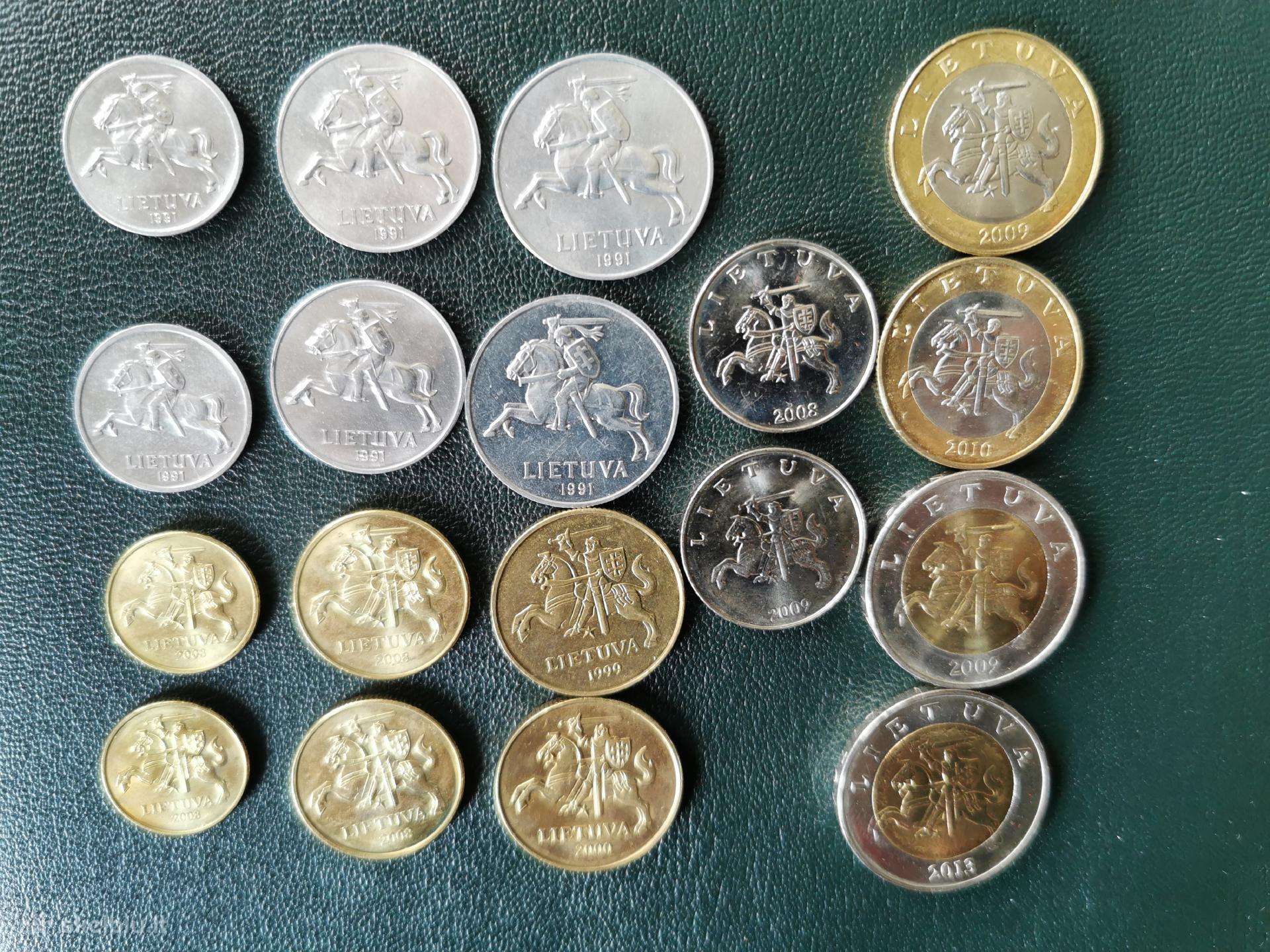 Lietuvos litų centų rinkinys mix iš apyvart. aunc