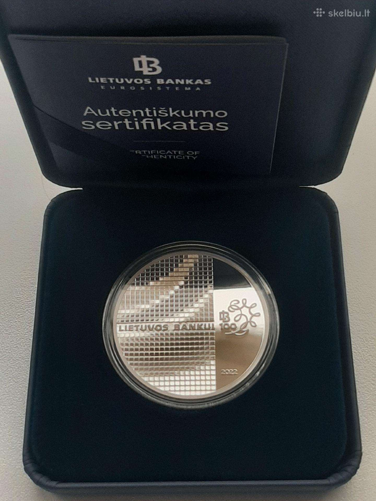 20 eurų moneta Lietuvos banko sukakčiai