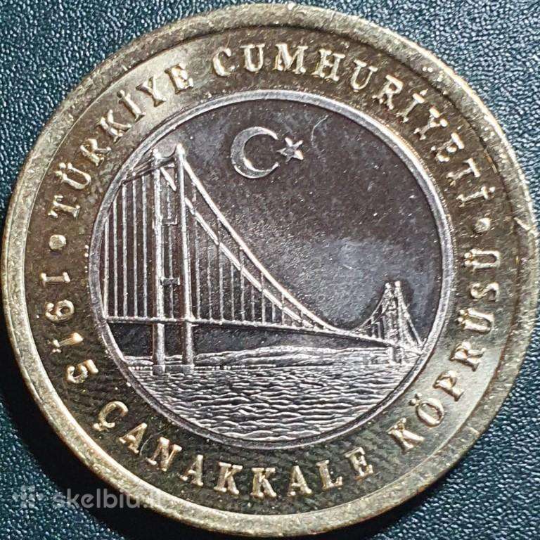 Turkija 1 Lira, 2022 1915 M. Čanakkale Tiltas