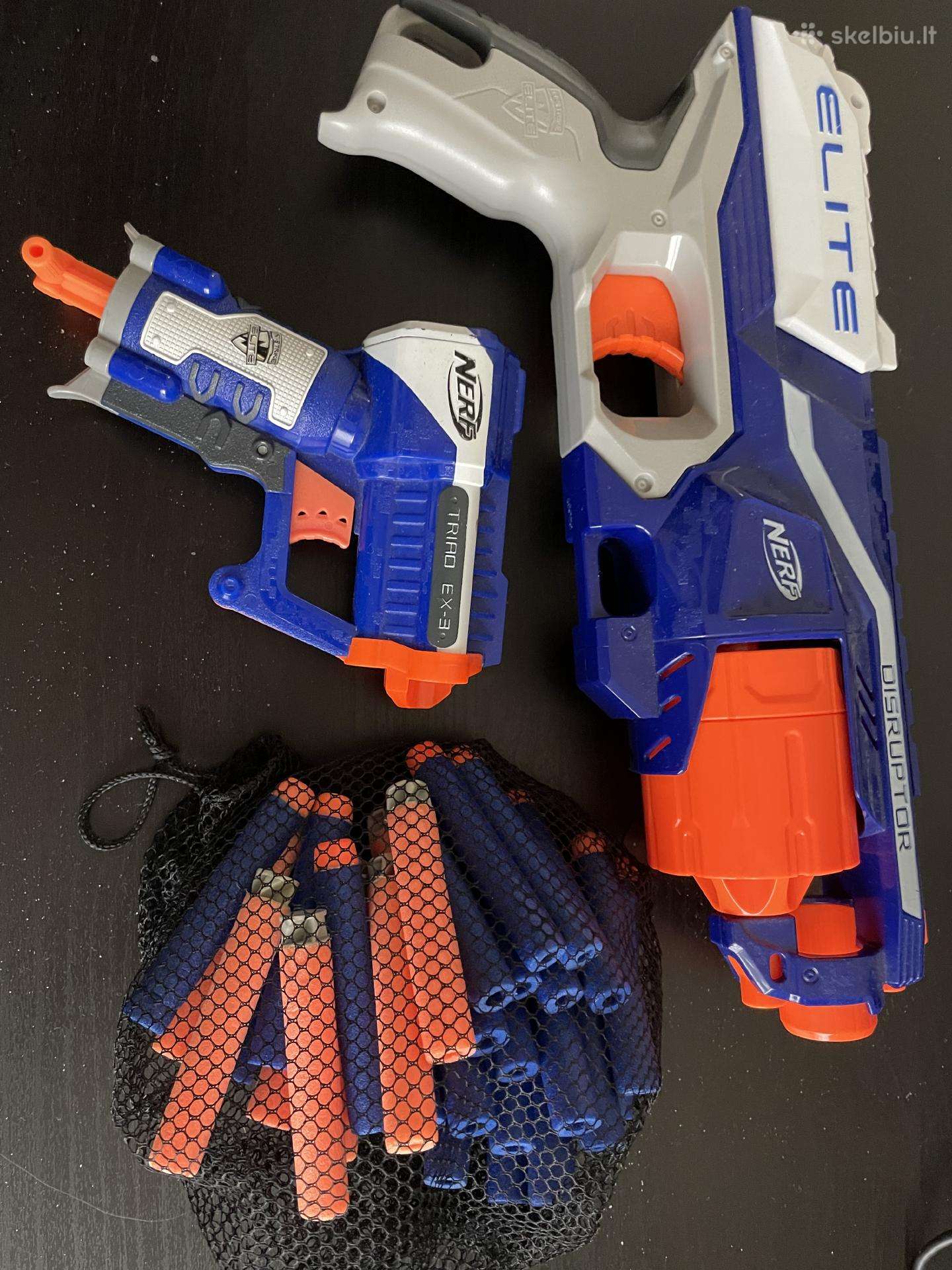 Nerf du ginklai ir šoviniai