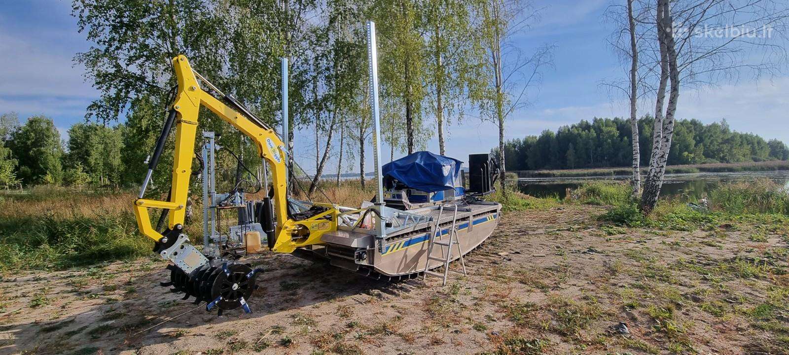 Nendrių, meldų ir kitos vandens augalijos pjovimas