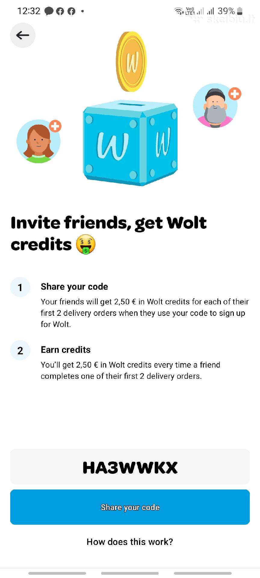 Dovanoju wolt nuolaidą Ha3wwkx