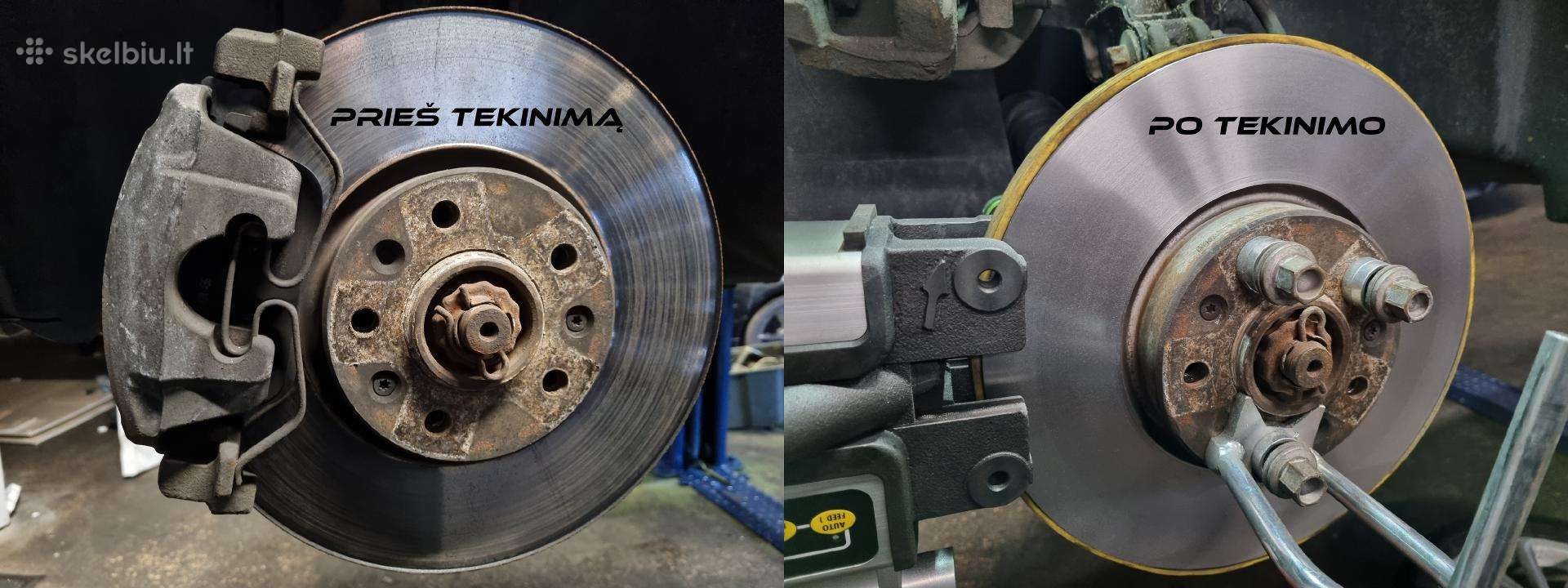 Stabdžių diskų tekinimas nenuimant nuo automobilio