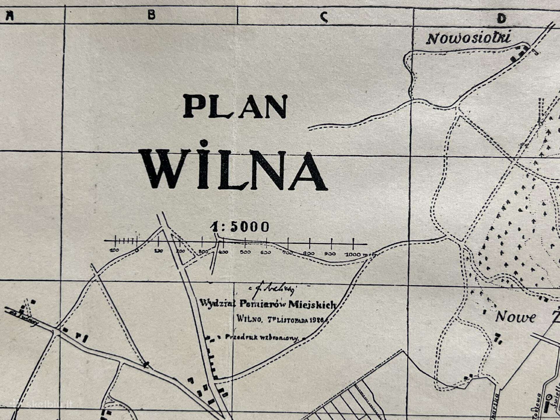 Vilniaus miesto planas žemėlapis, Wilna 1928