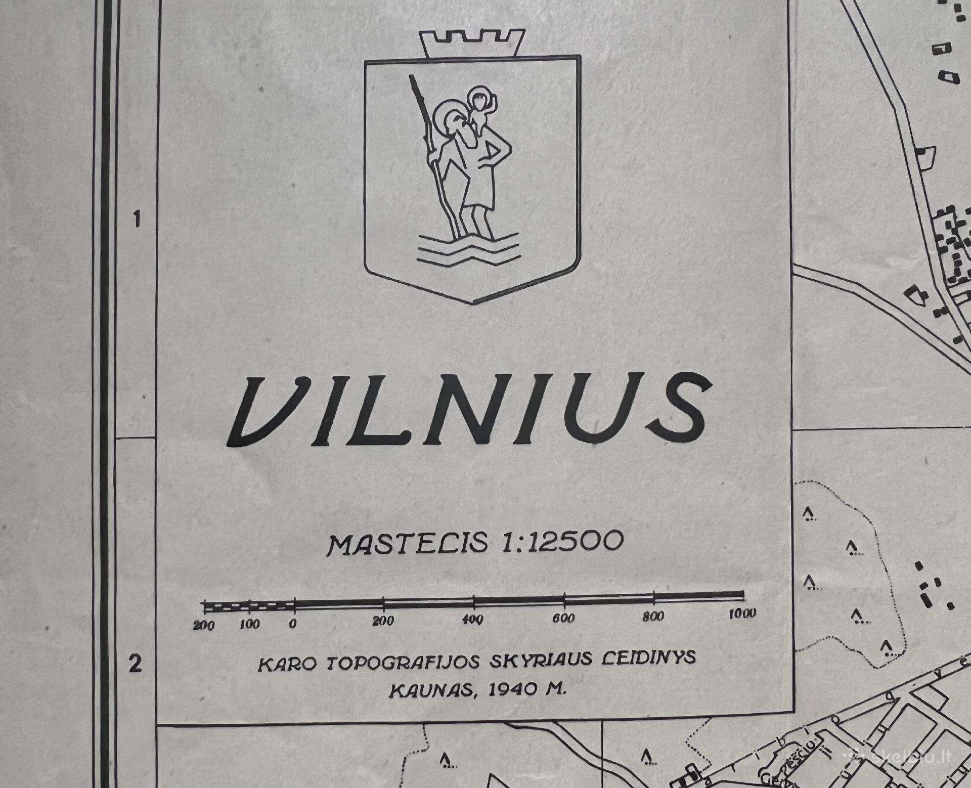 Vilniaus m. planas žemėlapis. 1940 metų