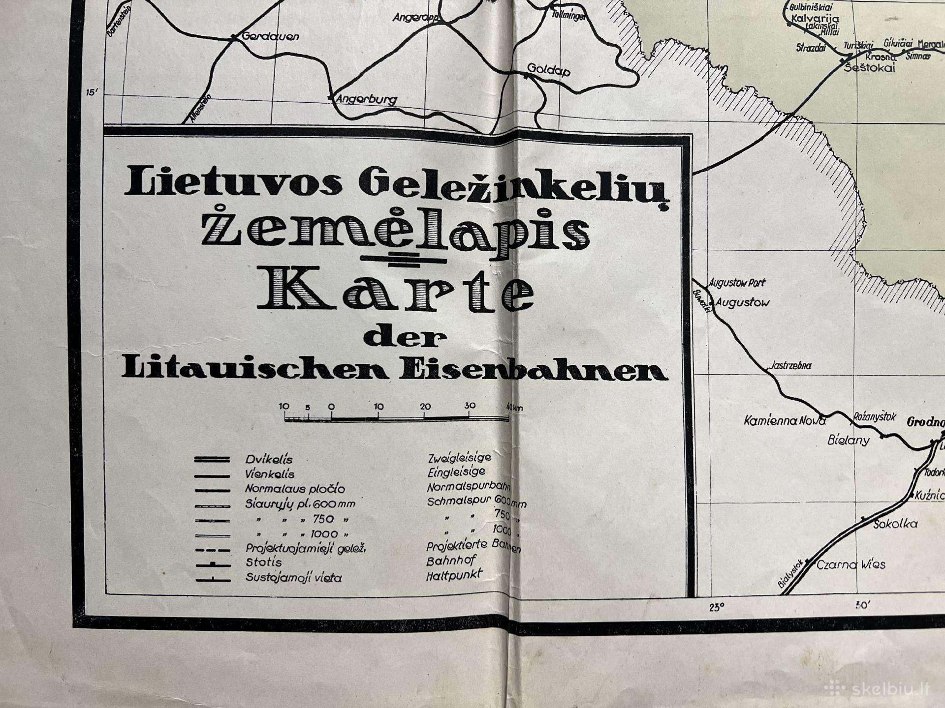 Lietuvos geležinkelių žemėlapis. 1941 m