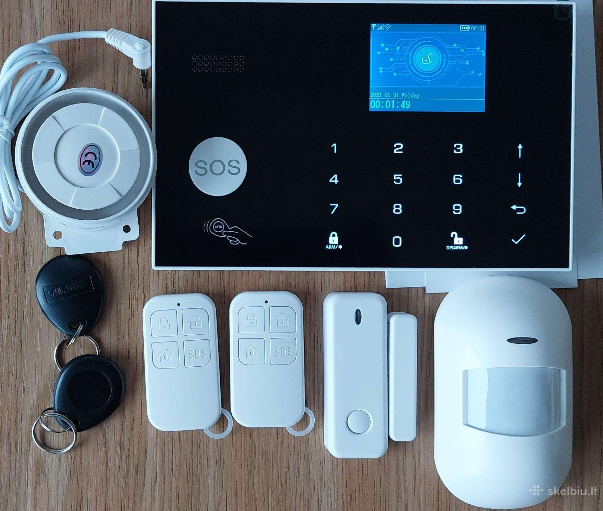 Gsm + WiFi Signalizacijos Komplektas su Belaidžiai
