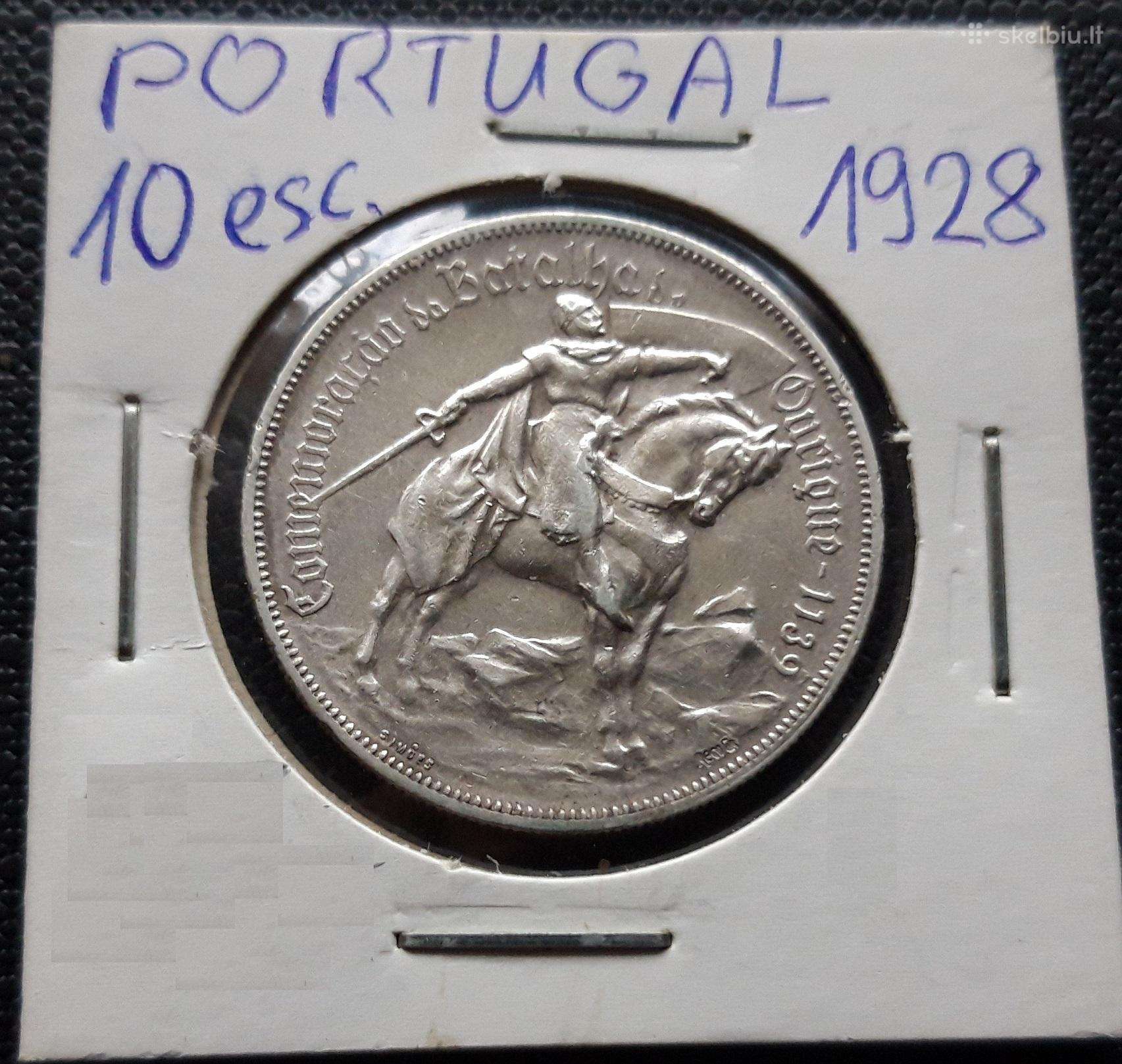 Portugalija 10 escudos 1928 sidabras