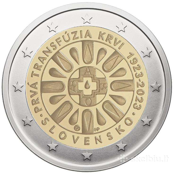 Slovakija 2 Eurai, 2023 Pirmojo Kraujo Perpylimo