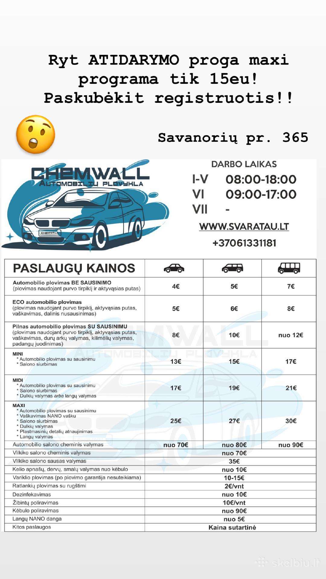 Cheminis valymas Išdžiovinam