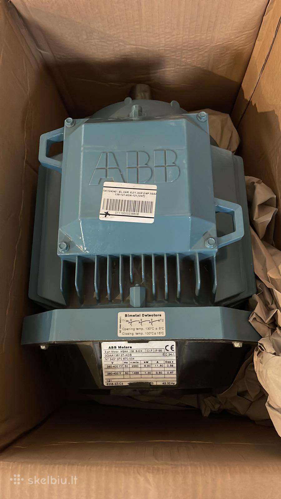 Dviejų greičių Abb variklis 6,2/1,3 kw galios