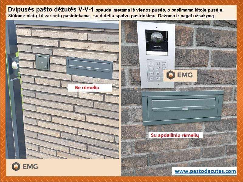 Dvipusė pašto dėžutė integruojama.