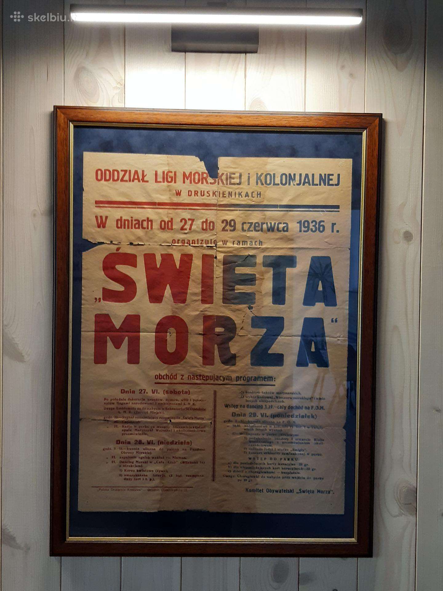 Druskininkų jūros šventės plakatas 1936m.