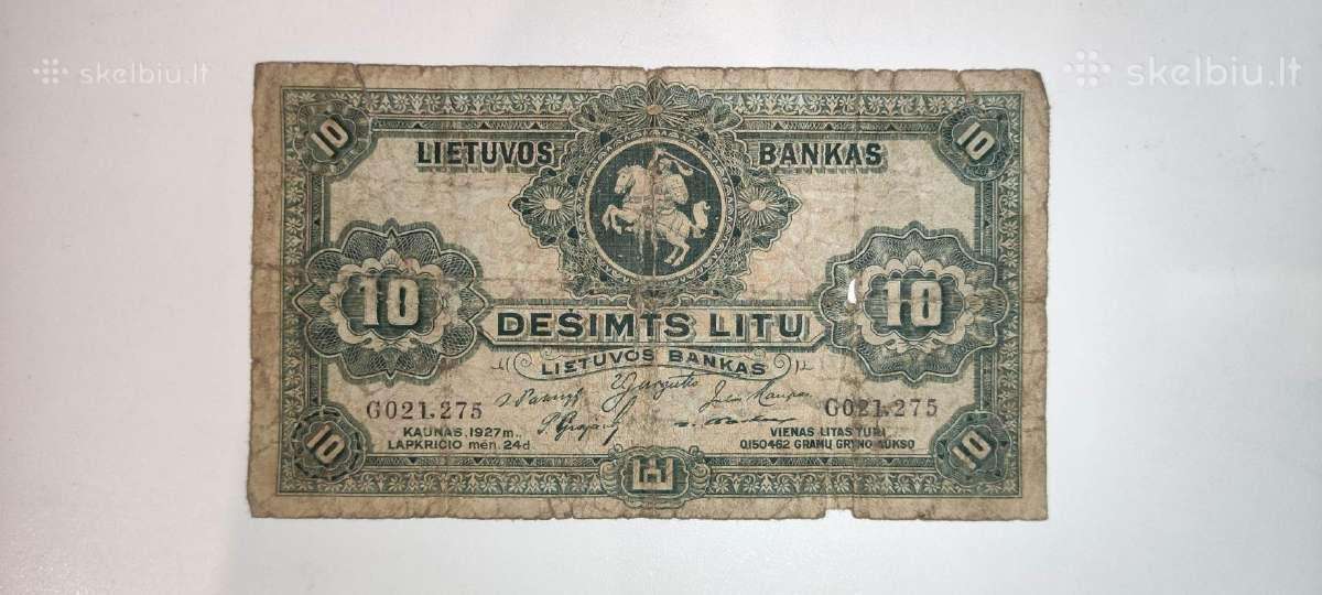 1927 metų Smetonos laikų 10 Litų