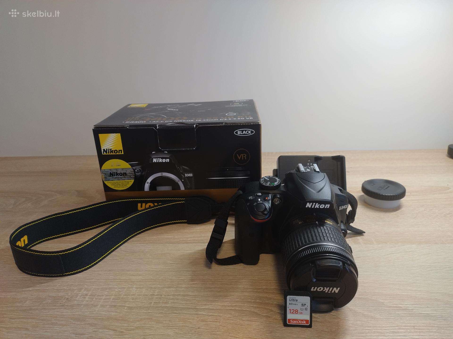 Nikon D3400 Dslr 18-55mm Vr Kit w 128gb Sd card