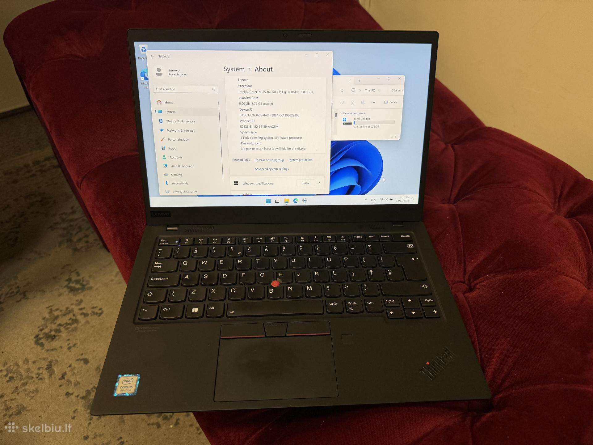 Lenovo X1 Carbon 6 Gen 14 i5-8350u 16gb 256gb nvme